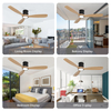 Ventilateur de plafond encastré à profil bas avec lumière 52 pouces 