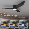 Noir 52' 6 vitesses avec ventilateurs de plafond extérieurs intérieurs télécommandés