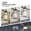 Ventilateurs de plafond à pales en bois ambré avec lumières et télécommande