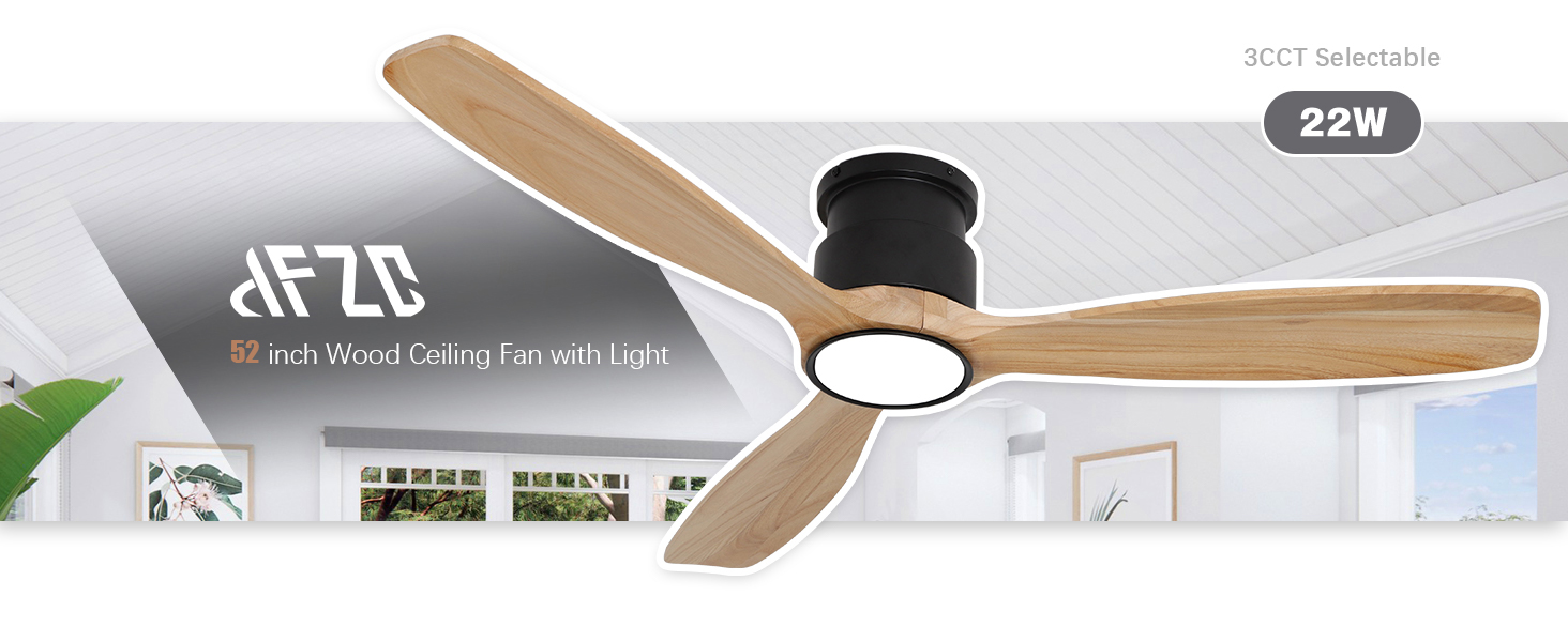 Lampe de ventilateur de plafond en bois