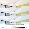 Ventilateur de plafond blanc moderne à profil bas de 52 po avec lumière