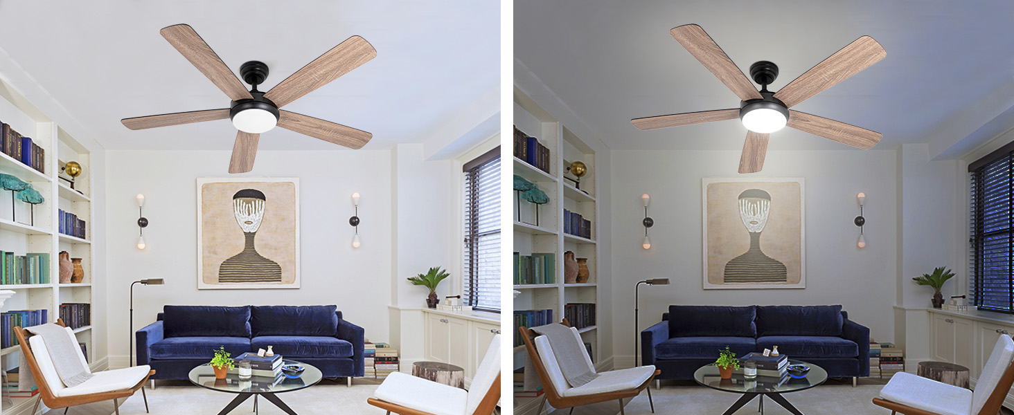 Comparaison des ventilateurs de plafond en bois de jour et de nuit