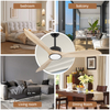 Ventilateurs de plafond extérieurs en bois de LED 52in
