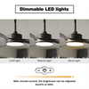Ventilateurs de plafond noirs de 52 po avec télécommande et lumières