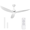 Ventilateurs de plafond blancs 52 po avec lumières, avec télécommande