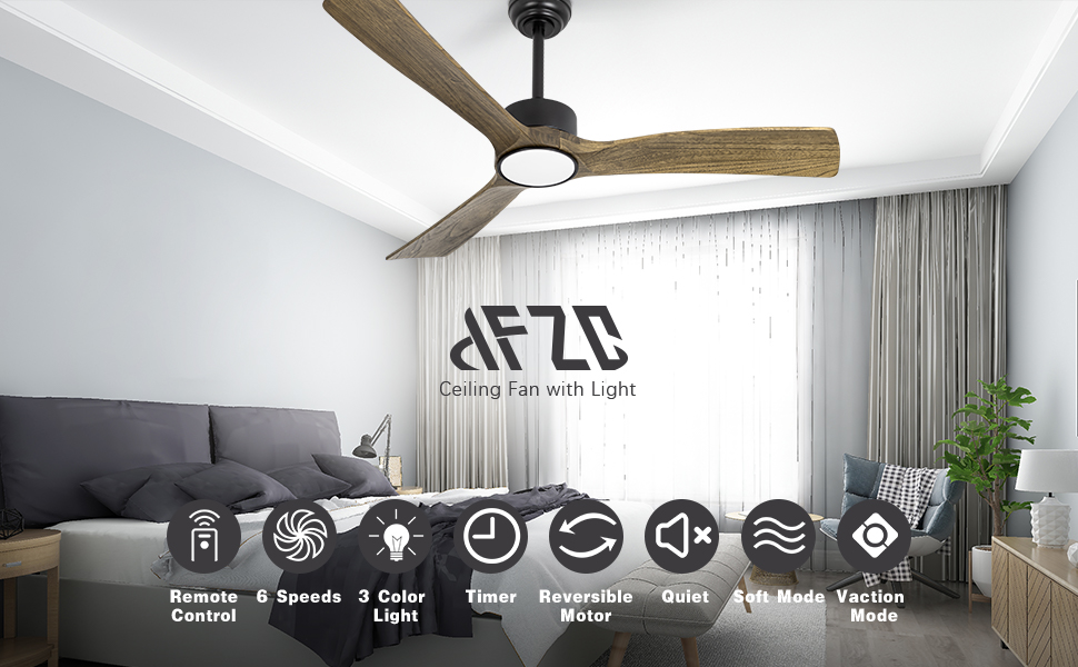 ventilateur de plafond en bois
