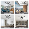 Ventilateur de plafond de 65 pouces avec lumières et télécommande noir