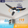 Lumière noire de ventilateur de plafond escamotable de profil bas de LED de 18W 3CCT