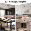 Ventilateurs de plafond à pales en bois de couleur naturelle 52 pouces avec lumières et télécommande