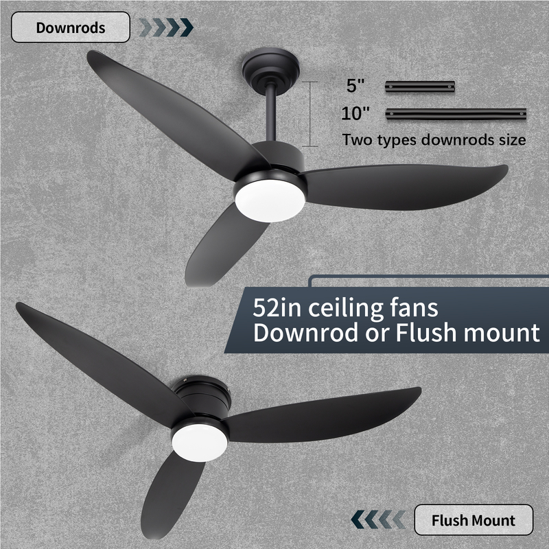 Lumière noire de ventilateur de plafond escamotable de profil bas de LED de 18W 3CCT