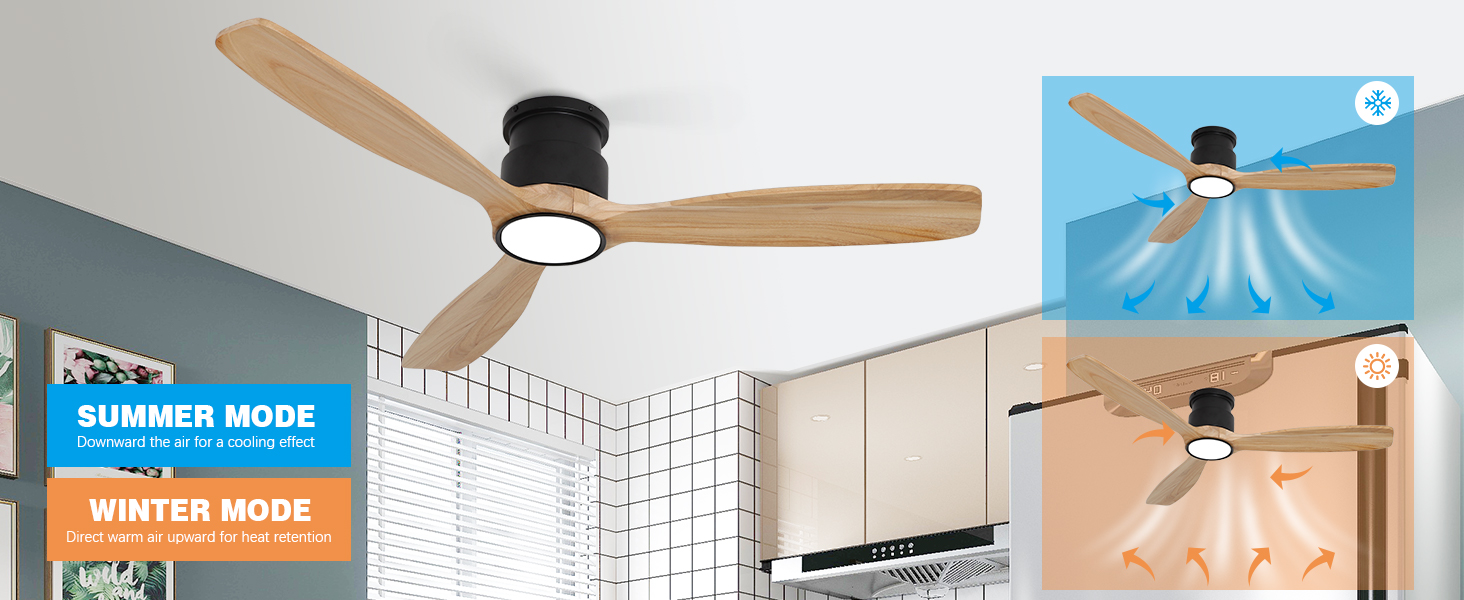 Ventilateur de plafond circulation d'air chaud et froid