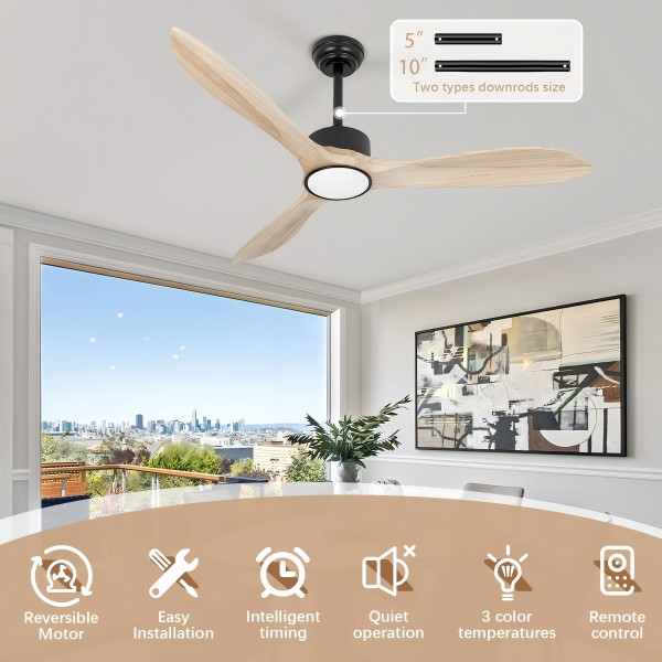 Lampe de ventilateur de plafond en bois