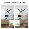 Ventilateur de plafond de 65 pouces avec lumières et télécommande noir