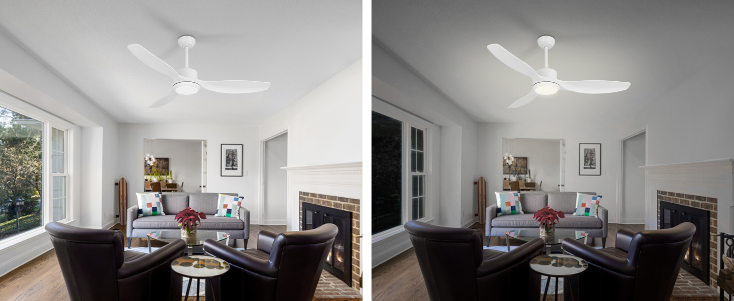 Schéma d'utilisation de la scène lumineuse du ventilateur de plafond