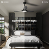 Ventilateurs de plafond noirs de 52 po avec télécommande et lumières