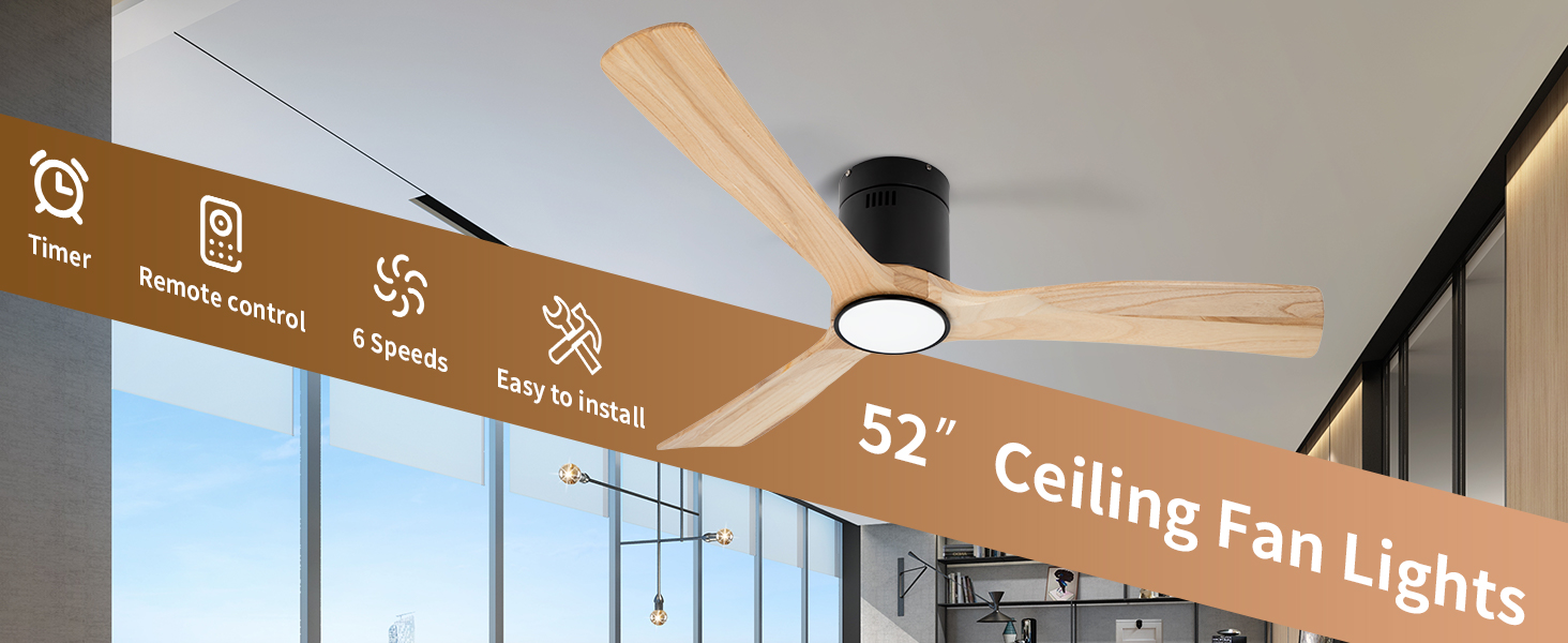 Lumières de ventilateur de plafond 52IN