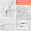 Ventilateur de plafond en plastique blanc avec télécommande