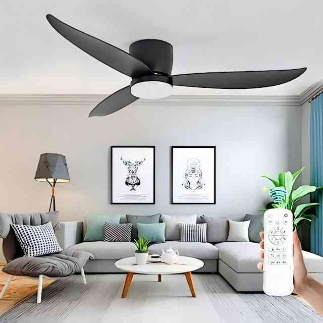 Noir 52' 6 vitesses avec ventilateurs de plafond extérieurs intérieurs télécommandés