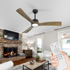 Ventilateurs de plafond à pales en bois ambré avec lumières et télécommande