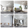 Ventilateur de plafond de 65 pouces avec lumières et télécommande