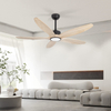 Ventilateur de plafond à 5 pales en bois avec lumière et télécommande