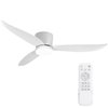 Ventilateur de plafond blanc moderne à profil bas de 52 po avec lumière