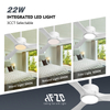 Ventilateurs de plafond en bois classiques de 52 pouces avec lumières et télécommande