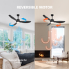 Ventilateur de plafond moderne avec lumière 52 pouces noir