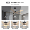Ventilateur de plafond à 5 pales en bois avec lumière et télécommande