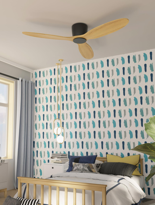 Ventilateur de plafond encastré à profil bas de 52 pouces avec lumière