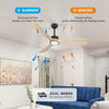 Ventilateurs de plafond en bois 52 pouces avec lumières et télécommande