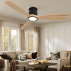 Ventilateur de plafond encastré à profil bas avec lumière 52 pouces 