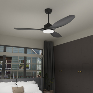 Ventilateurs de plafond noirs de 52 po avec télécommande et lumières