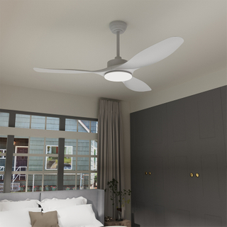 Ventilateurs de plafond blancs de 52 pouces avec lumières et télécommande