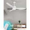 Ventilateur de plafond blanc 52'Ventilateurs de plafond avec lumières et télécommande