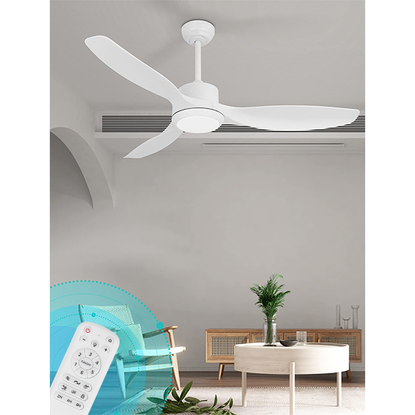Ventilateur de plafond blanc 52'Ventilateurs de plafond avec lumières et télécommande