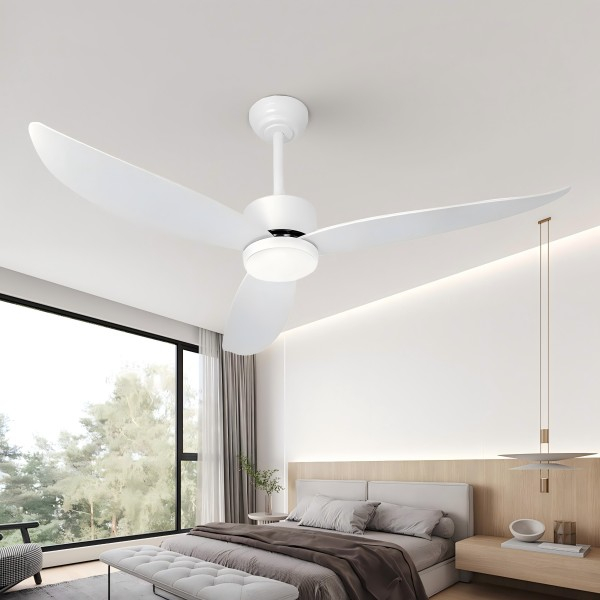 Ventilateurs de plafond blancs 52 po avec lumières, avec télécommande