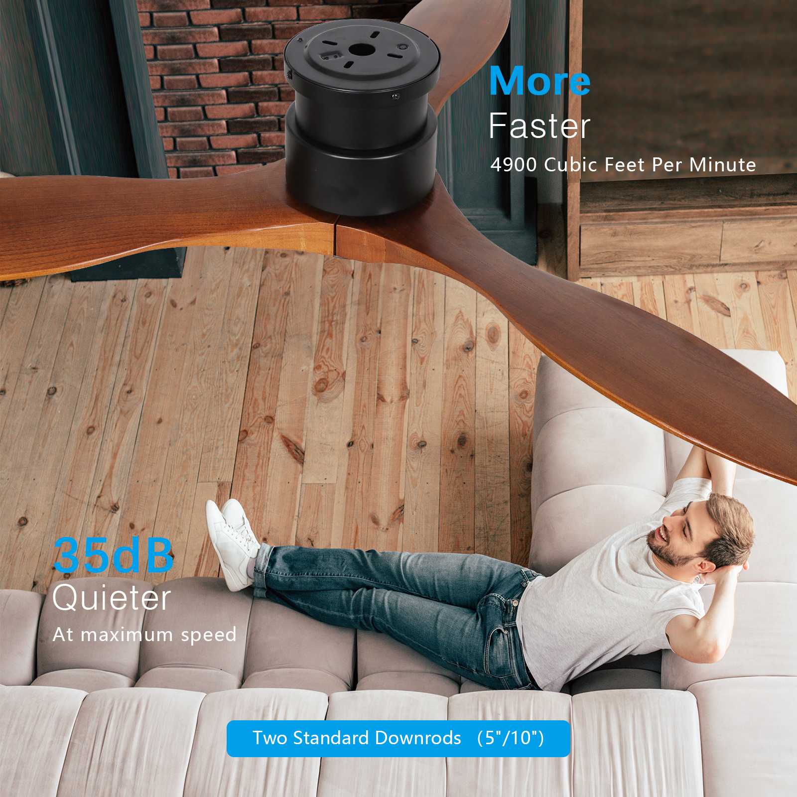 Ventilateur de plafond encastré avec télécommande