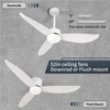 Ventilateur de plafond télécommandé moderne à intensité variable de 52 pouces avec lumières LED