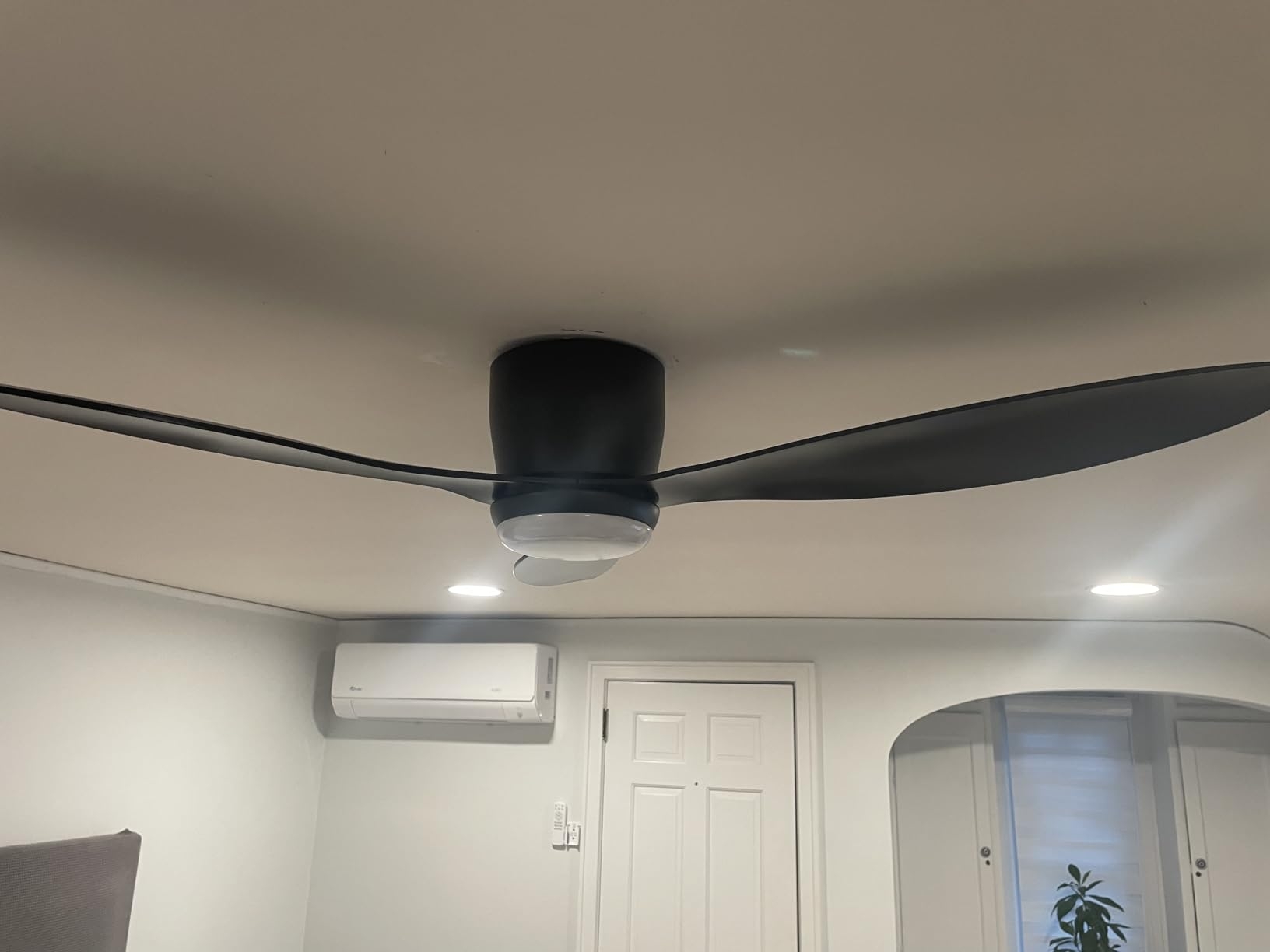 Lampe de ventilateur de plafond noir mat