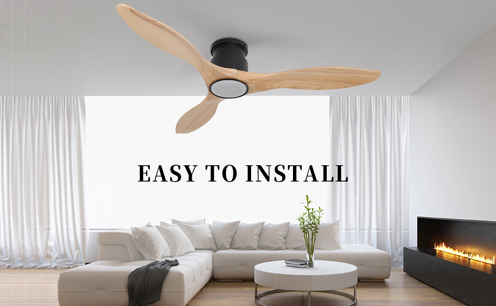 Lampe de ventilateur de plafond en bois